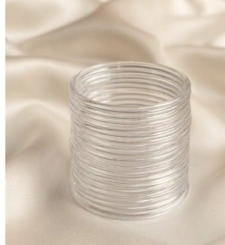 8 Pcs Trendy Glossy Jelly Glass Bangles - الصورة 3