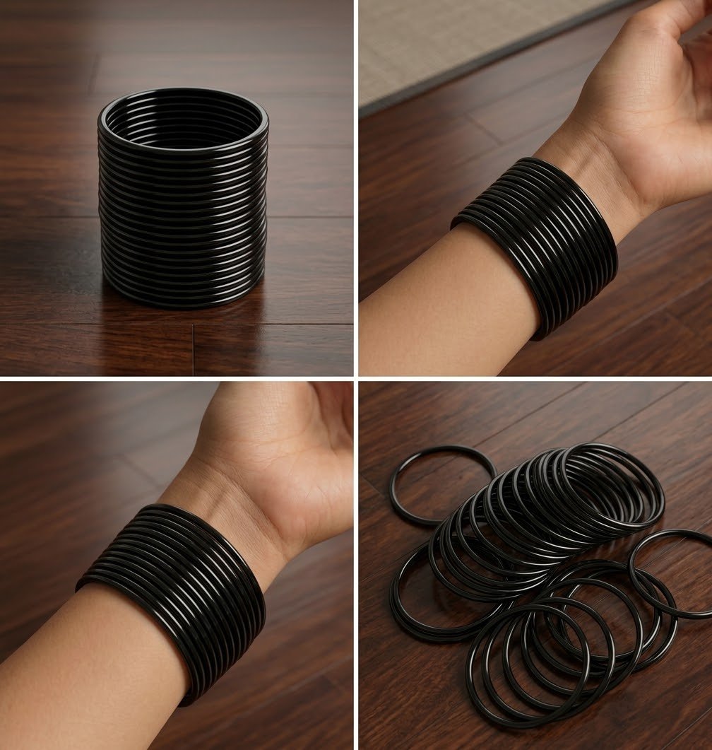8 Pcs Trendy Glossy Jelly Glass Bangles - الصورة 4