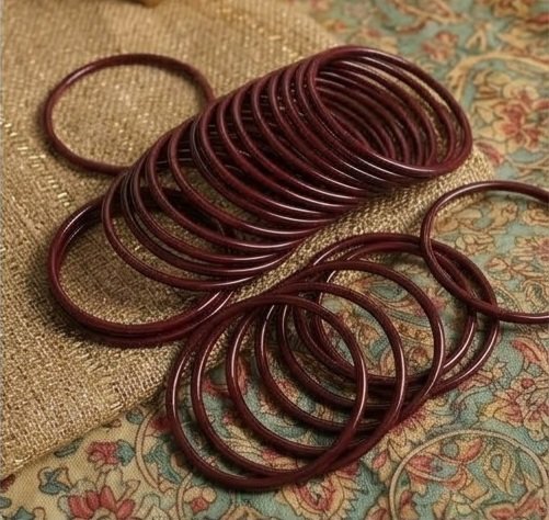 8 Pcs Trendy Glossy Jelly Glass Bangles - الصورة 2