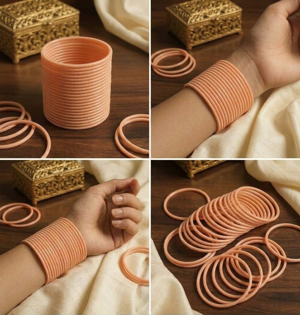 8 Pcs Trendy Glossy Jelly Glass Bangles - Image 2
