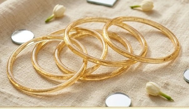 8 Pcs Trendy Glossy Jelly Glass Bangles