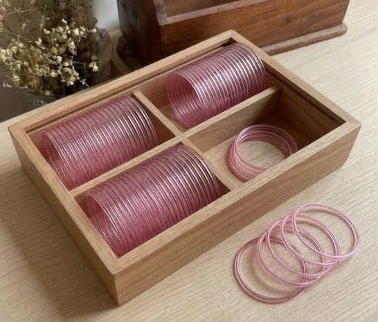 8 Pcs Trendy Glossy Jelly Glass Bangles - Image 3