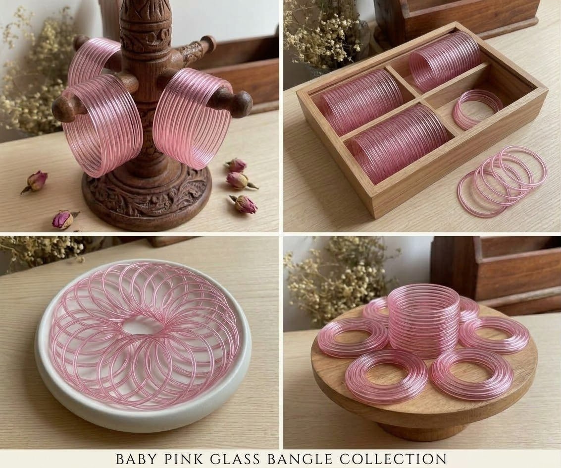 8 Pcs Trendy Glossy Jelly Glass Bangles - Image 4