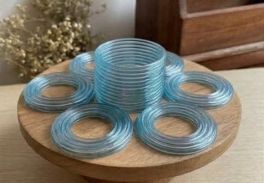 8 Pcs Trendy Glossy Jelly Glass Bangles