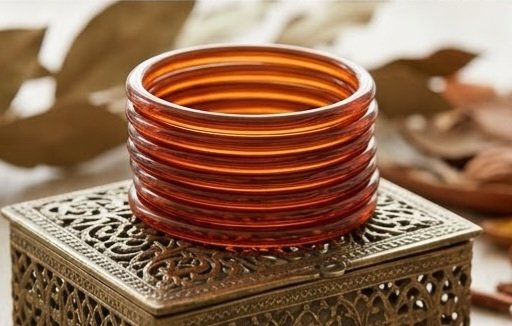 8 Pcs Trendy Glossy Jelly Glass Bangles - الصورة 3