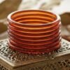 8 Pcs Trendy Glossy Jelly Glass Bangles