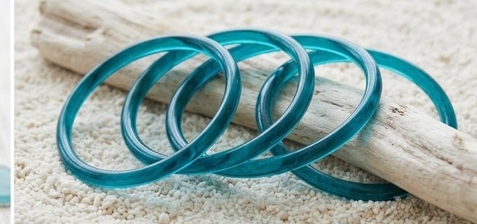 8 Pcs Trendy Glossy Jelly Glass Bangles