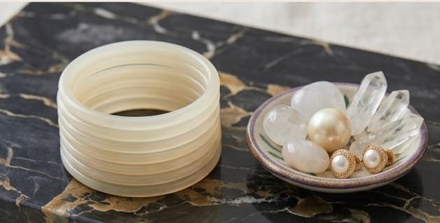 8 Pcs Trendy Glossy Jelly Glass Bangles - Image 2