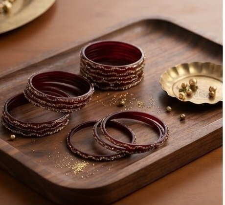 Indian stone Bangles 8pcs - الصورة 2