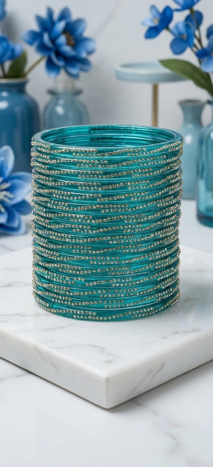 Indian stone Bangles 8pcs - الصورة 2