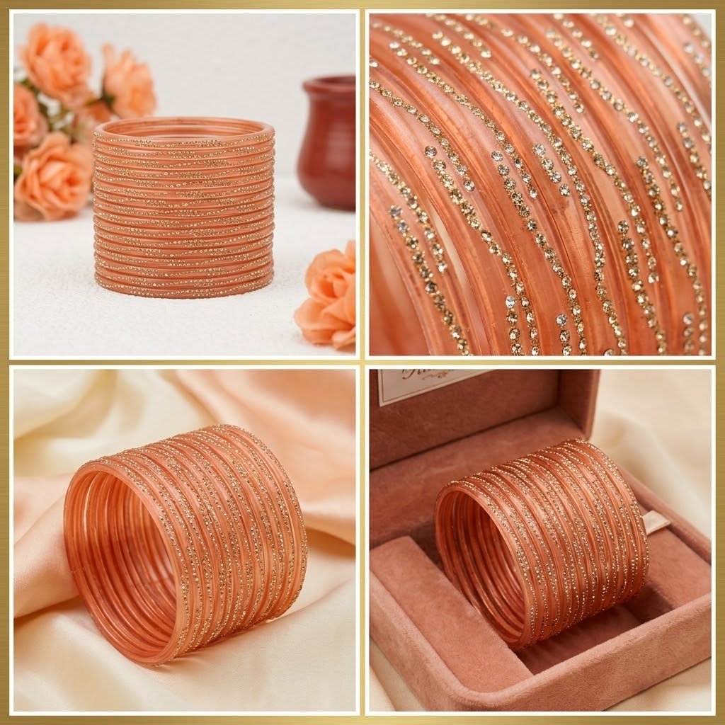 Indian stone Bangles 8pcs - Image 4