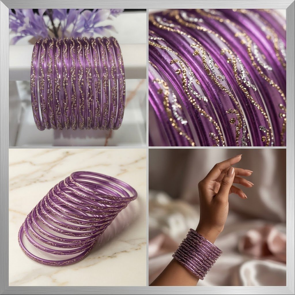 Indian stone Bangles 8pcs - Image 4
