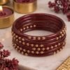Dotted glass bangles 8pcs