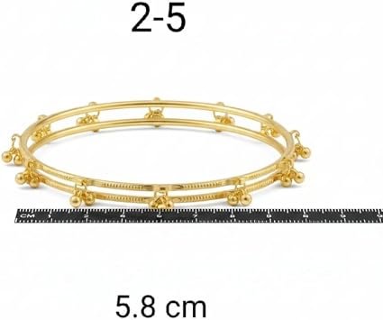 Kashmiri Traditional Bangles Set for Women | Gold Plated/Silver Plated Handcrafted Ghungroo Bangles | Ethnic Bridal Festive Jewellery | Pack of 4 - الصورة 7
