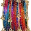 Kashmiri Ghungroo Glass Bangle Set for Women | Raindrop Bangles Set | Trendy Ethnic Chudi Set For Party Wedding Festival | Set Of 16 Bangles | Multicolor