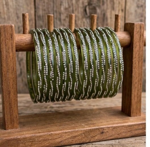 Indian stone Bangles 8pcs - الصورة 2