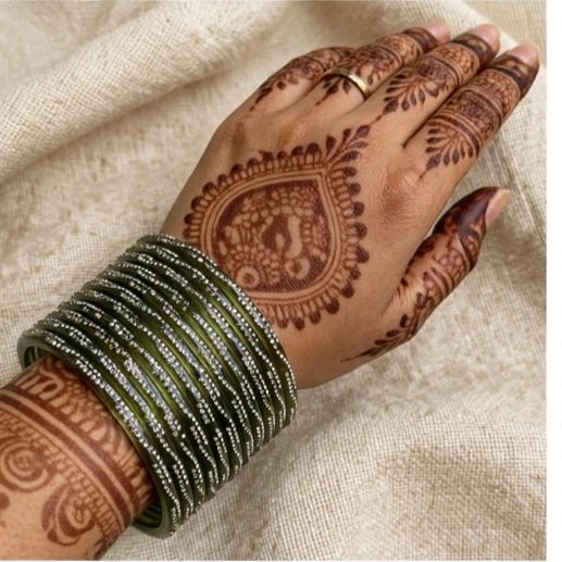 Indian stone Bangles 8pcs - الصورة 3