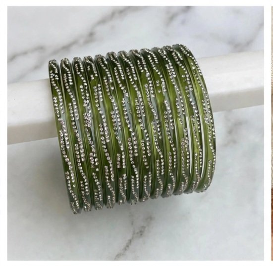 Indian stone Bangles 8pcs