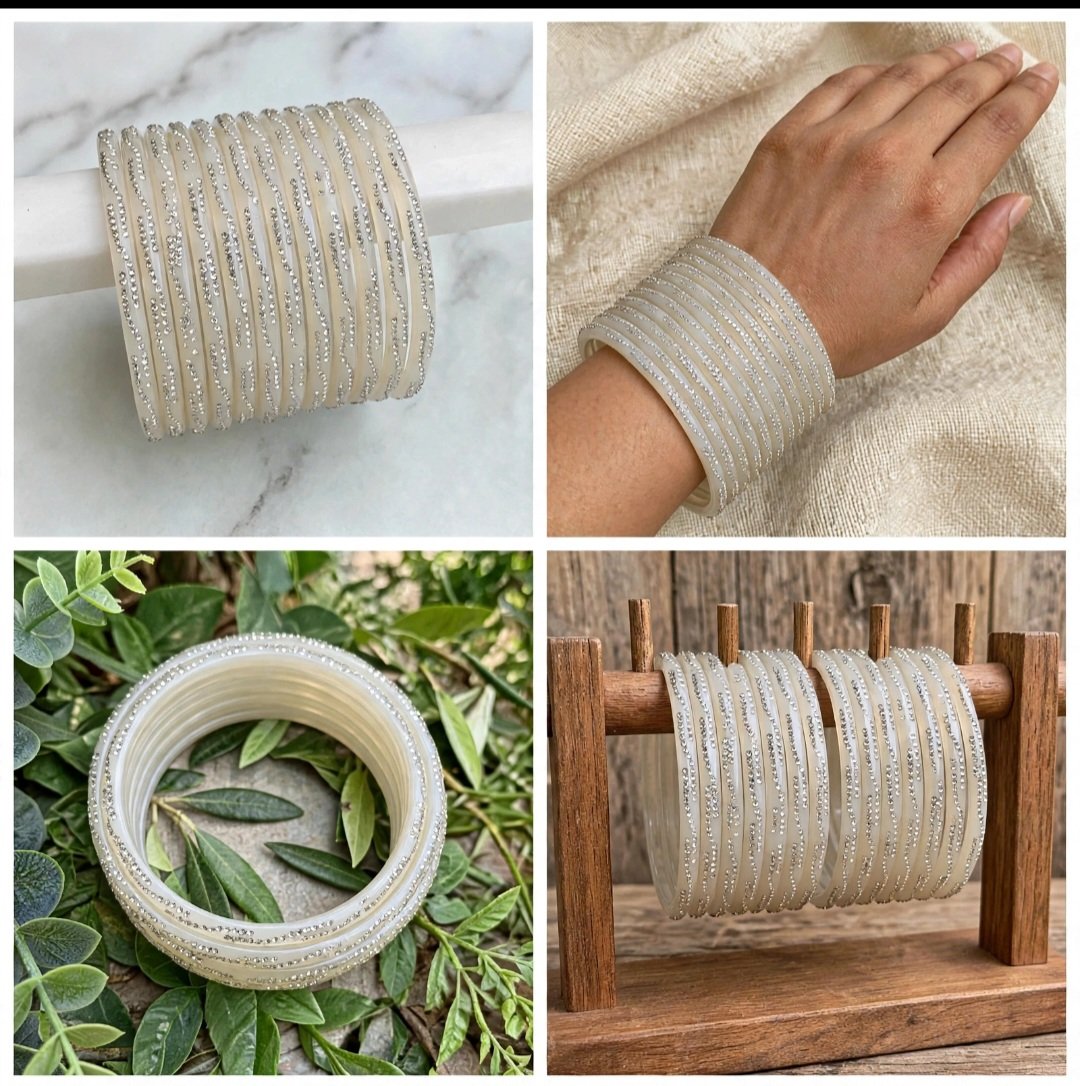 Indian stone Bangles 8pcs - Image 4