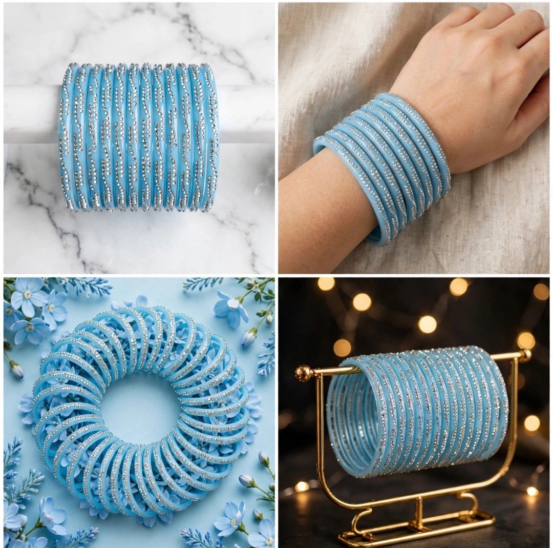 Indian stone Bangles 8pcs - Image 4