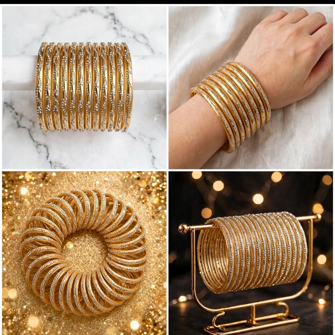 Indian stone Bangles 8pcs - Image 4