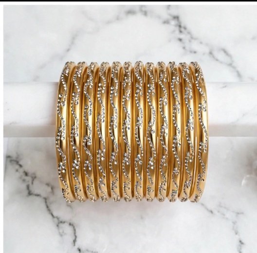Indian stone Bangles 8pcs