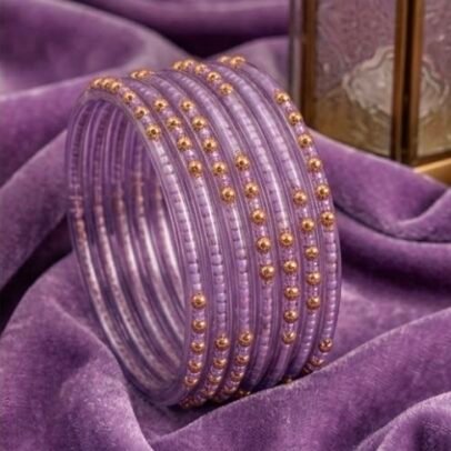 Dotted glass bangles 8pcs