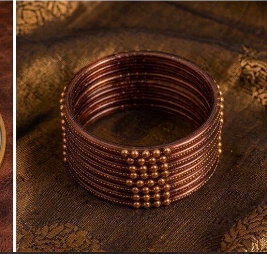 Dotted glass bangles 8pcs - الصورة 2