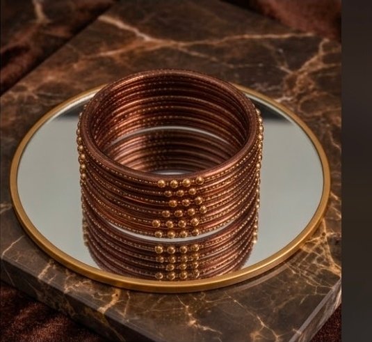 Dotted glass bangles 8pcs